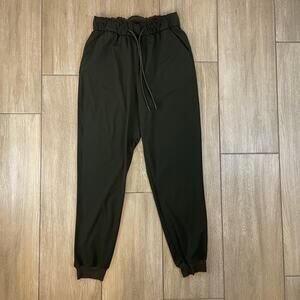 Lululemon High Rise Jogger Pants Women Size 6 Olive Green Stretch